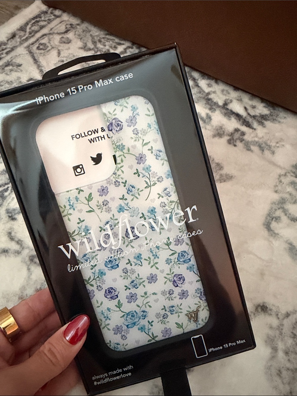 Wildflower Blue & Green Floral iPhone 15 Pro Max Case